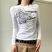 Retro Print Long Sleeve T-Shirt for Women Casual Y2K Harajuku Style Slim Fit round Neck Base Layer Top European American_ecoleips.com