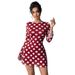 Women's Sexy Polka Dot Backless Mesh Mini Dress With Flared Sleeves – Summer & Spring Fashion Breathable Comfort_ecoleips.com