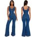 Women's Sexy Denim Jumpsuit With Flared Pants – Casual Suspender Romper For Spring/Summer (Bluish, S-2XL)_ecoleips.com