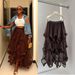 Women's High Waist Mesh Ruffle Cake Skirt – Elastic Waist A-Line Midi Skirt, Flowy & Feminine For Casual & Dressy Occasions_ecoleips.com