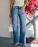 Independent Website Foreign Trade Light-colored Simple Women's Jeans Cross-border Washed High-waisted Wide-leg_ecoleips.com