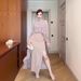 Modest Abaya Dress Elegant Sleeveless Maxi Dress – Luxe High-Slit Winter Dress In Soft Pink/Mint/Black, Poly-Cotton Blend For Women_ecoleips.com