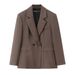 Women's Power Suit Set With Shoulder Pads & Double Breasted Blazer - Slim Fit Zipper Tapered Pants For Business Professional Attire_ecoleips.com