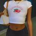 European American Cross-border Women's Slim-fit Round-neck Tight-fitting Printed Short-sleeve T-shirt,_ecoleips.com