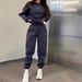 Plus Size Women's Casual Sweatshirt & Jogger Set - Soft Lounge Wear For Everyday Comfort In Black, Navy, White & More_ecoleips.com