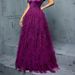 Off-Shoulder Mermaid Evening Dress – Stretch Polyester Formal Gown With Ruffled Hem (XL-4XL, Wine Red, No-Sleeve, High Waist)_ecoleips.com