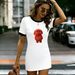 Summer New Style Red Dog Print Casual Fashion Slim Bodycon Dress Women's Clothing Slim Fit Print Dress_ecoleips.com