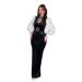 Modest Abaya Dress Elegant Velvet Zip-Up Robe Dress – Stylish Contrast Color Slim Fit Long Dress For Women, Perfect For Parties & Evening Events_ecoleips.com
