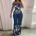 2026 European American Cross-border Two-piece Set: Short Printed Tank Top And High-waisted Wide-leg Pants, Women's_ecoleips.com