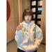 Women's Retro Embroidered Hooded Sweatshirt Casual Lazy Style Fleece Lined Thickened Men's Hoodie Heavy Duty Machine Embroidered for Autumn And Winter_ecoleips.com