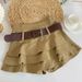 Khaki High-Waisted Slimming A-Line Short Skirt for Women Puffy Cake Style Petite Spring 2026 New Arrival_ecoleips.com