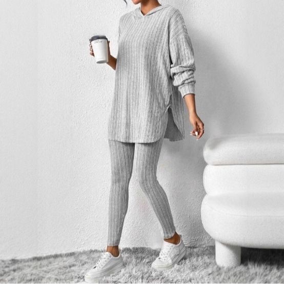 Women’s Ribbed Hoodie & Lounge Pants Set – Oversized Long-Sleeve Pullover With Elastic Waist (S-3XL, 10+ Colors, Casual Fall/Winter Outfit)_ecoleips.com