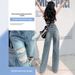 Ripped Wide-leg Jeans Women, Loose Fit, New Thin Style For Summer 2025, High-waisted, Drapey, Petite, Floor-length_ecoleips.com