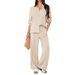 Women's Clothing Holiday Leisure Style Solid Color Two Piece Suit For Women Spring And Summer_ecoleips.com