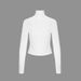 AE041 Spring New Arrival: Sophisticated And Elegant Solid Color Stand Collar Slim Fit Waist-Cinching Long Sleeve T-Shirt_ecoleips.com
