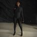 Women's High Neck Slim Long Sleeve Jumpsuit With High Waist & Footed Pants - Autumn Winter Solid Color Stretchy Outfit (S/M/L)_ecoleips.com
