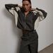 Women's Stylish Contrast Color Drawstring Sport Jacket & Pants Set - Casual Streetwear Outfit For Women (White/Grey/Black, S/M/L/XL)_ecoleips.com