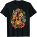 Women's T-Shirts NEW Ukulele Player Hawaiian Tropical Flowers T-Shirt - MADE IN USA_ecoleips.com