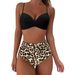Women's High-Waist Bikini Set – Animal Print & Floral Swimwear With Removable Padded Top (S-Xxl, Quick-Dry Polyester, Tummy Control Design)_ecoleips.com