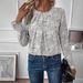 Women's Plaid Pullover Blouse Long Sleeve Shirt Drawstring Neckline Relaxed Fit Top_ecoleips.com