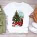 Cross-border European And American Merry Christmas Tree Santa Claus Women's Trendy Loose Short-Sleeve Round-Neck T-Shirt_ecoleips.com