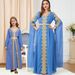Women's Clothing Arab Evening Dress Abaya Robe Dubai Sequined Ultra Long Sleeve Two Piece Dress_ecoleips.com