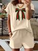 Women’s 2 Piece Outfit Set – Oversized Graphic T-Shirt And Biker Shorts Matching Set, Casual Summer Lounge Tracksuit For Daily Wear-329_ecoleips.com
