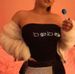 Women's Clothing American Style Strapless Bralette Rhinestone Lettering High-Waisted Crop Top Slimming Short Women's Summer Tees_ecoleips.com