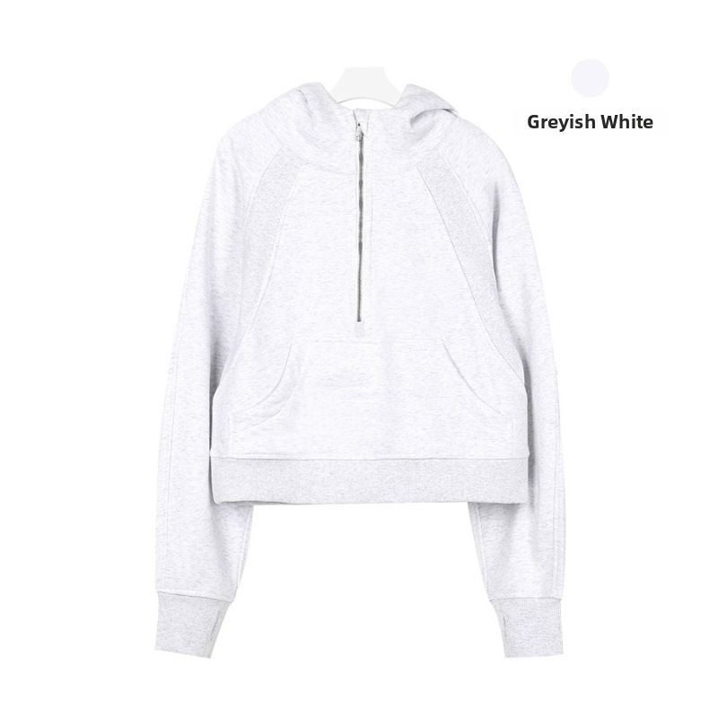 Women's Fleece Lined Half Zip Hoodie Oversized Scuba Pullover for Yoga Lounge And Street Style 30 Colors Available S-XXXL_ecoleips.com
