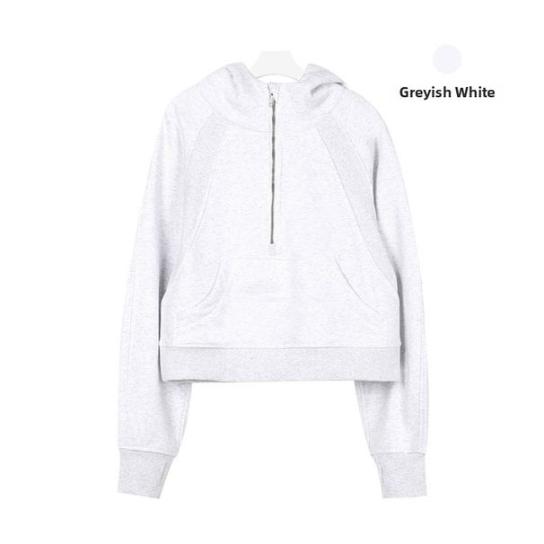 Women's Fleece Lined Half Zip Hoodie Oversized Scuba Pullover for Yoga Lounge And Street Style 30 Colors Available S-XXXL_ecoleips.com