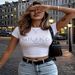 Women's Oversized Crop Top T-Shirt With Print, Comfortable Round Neck Short Sleeve Casual Tee For Streetwear And Daily Wear_ecoleips.com