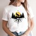 Cross-border Fashion Women's Clothing White Round-neck Plus-size Geometric Pattern Summer T-shirt_ecoleips.com