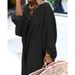Women's Clothing Ladies Solid Color Loose Holiday Style Cardigan Long Dress_ecoleips.com
