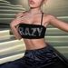 European And American Fashion Camisole Cropped Tank Top Rhinestone I Shaped Design Sexy Hot Girl Style 2025_ecoleips.com
