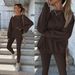 New Women's Clothing Solid Color Long-sleeved Sweater Casual Jacket Sports Suit Women_ecoleips.com