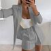 2024wish European And American Cross-Border Tops Shorts Suit Set Sexy Elegant Women's Fashion Casual Lapel Cardigan_ecoleips.com