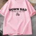 2024 Tortured Poets Tshirt Down Bad Crying At The Gym Graphic T Shirts Women Summer Workout T Shirt Short Sleeve Tees_ecoleips.com