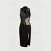 Women's Slim Fit Cheongsam Dress Chinese Style Dragon Pattern Black Sleeveless Short New Summer Design_ecoleips.com