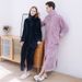 Aria Basics Women's Flannel Robe Autumn Winter, Thickened Extended, With Zipper, Loose-fitting Plus-size Bathrobe For Couples,_ecoleips.com