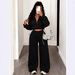 Women's Gray Hooded Sweatshirt And Shorts Set Long Sleeved Versatile Casual Sports Two Piece Autumn_ecoleips.com