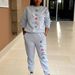 Women's Clothing Women's Fleece Lined Sweatshirt Set Style Two Piece Crew Neck Casual Printed Sweatshirt_ecoleips.com