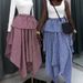 High-Waisted Irregular Tie-Up Casual A-Line Midi Skirt For Women Summer Fashion_ecoleips.com