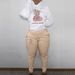 Women's Aesthetic Two Piece Set Letter Print Bear Design Hoodie And Sweatpants Sportswear Casual Comfortable Track Suit_ecoleips.com