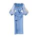 Palace Style Dress Retro Lantern Sleeve Design Beaded Ruffles Slim Fit Mid Length Temperament Dress_ecoleips.com