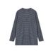 Striped Crew Neck Base Shirt Top, Women's Winter Korean Loose Rabbit Fur Long Inner Layer, Long Sleeve T-Shirt Outside_ecoleips.com