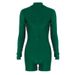 Long Sleeve Zip-Front Jumpsuit For Women, Fashion Bodysuit With Shorts, Trendy Streetwear Catwoman Style Romper_ecoleips.com