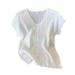 Women's Western Style Ice Silk Knit Sweater Simple V Neck Short Sleeve T Shirt Korean Style Summer Top Real Shot Spot_ecoleips.com
