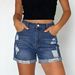 Vintage High Waisted Distressed Denim Shorts For Women – Rolled Hem Raw Edge Retro Streetwear Hot Pants_ecoleips.com