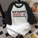 Women's Patchwork Color Block T-Shirt Summer Style round Neck Short Sleeve Letter Print Loose Top Versatile Trendy INS_ecoleips.com