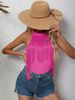 Women's T-shirt, Summer Solid Color Sleeveless Tassel Top, Fashionable Slim-fit Sleeveless Halter Neck Top, Suitable For Daily Commuting And Casual Vacations._ecoleips.com